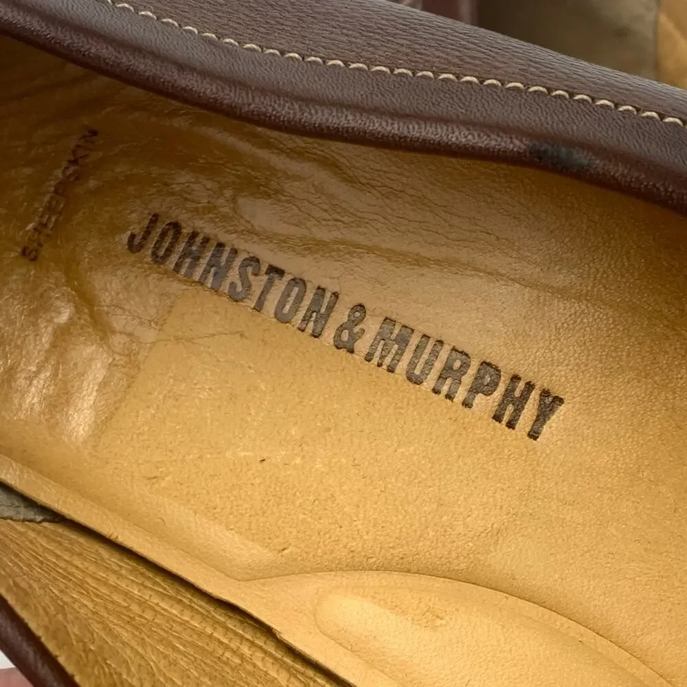 Johnston & Murphy Brown Leather Loafer Shoes Men's Size 8M Slip On Comfort